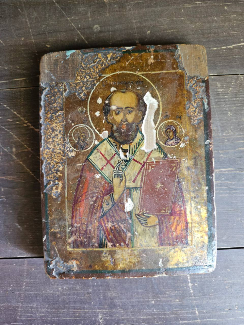 Икона Святой Николай Чудотворец с приписными святыми, 1700. Картинка 1